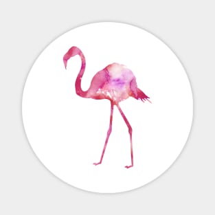 Pink Flamingo Watercolor Painting Magnet